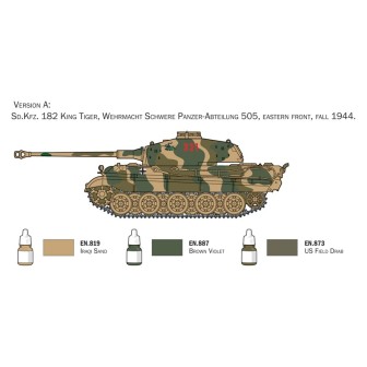 KIT CON PINTURAS TANQUE KING TIGER" ITALERI 72005 1/72"