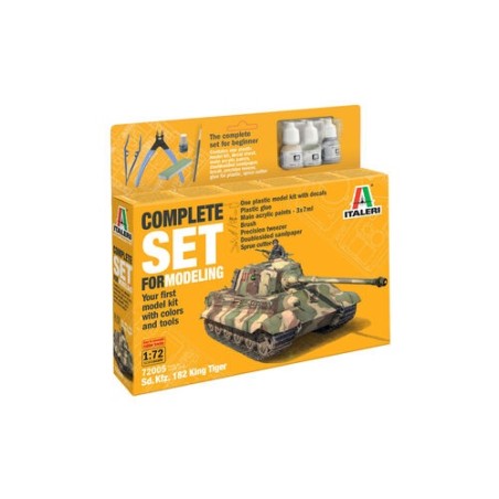 KIT CON PINTURAS TANQUE KING TIGER" ITALERI 72005 1/72"