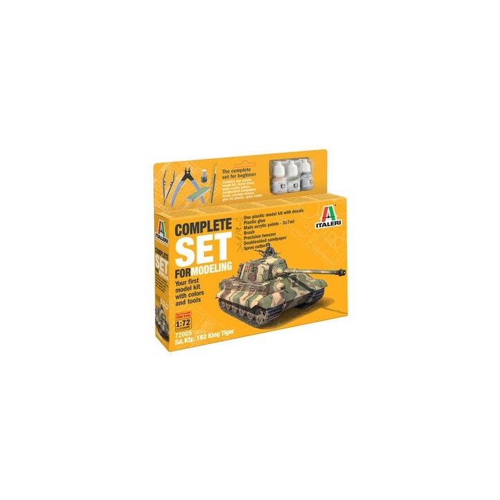 KIT CON PINTURAS TANQUE KING TIGER" ITALERI 72005 1/72"