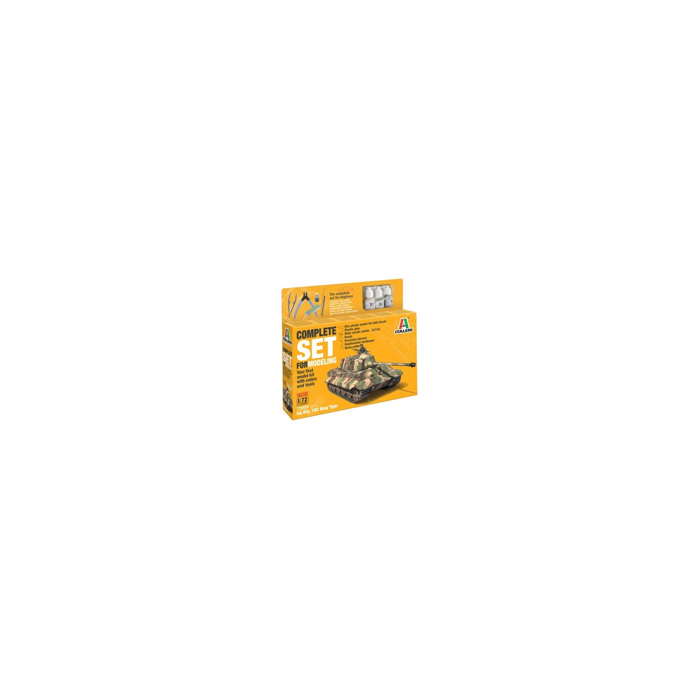 KIT CON PINTURAS TANQUE KING TIGER" ITALERI 72005 1/72"