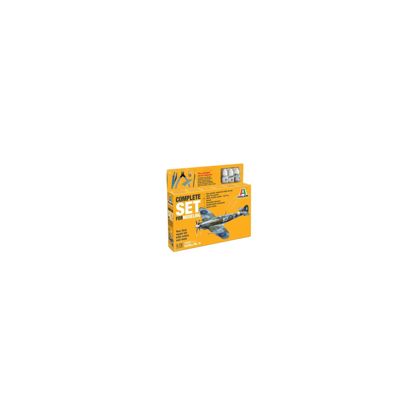 KIT CON PINTURAS SPITFIRE MK IX" ITALERI 72007 1/72"