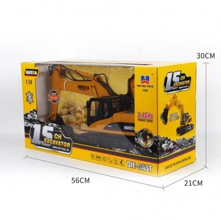 EXCAVADORA RADIO CONTROL HUINA 1550 ESCALA 1/14