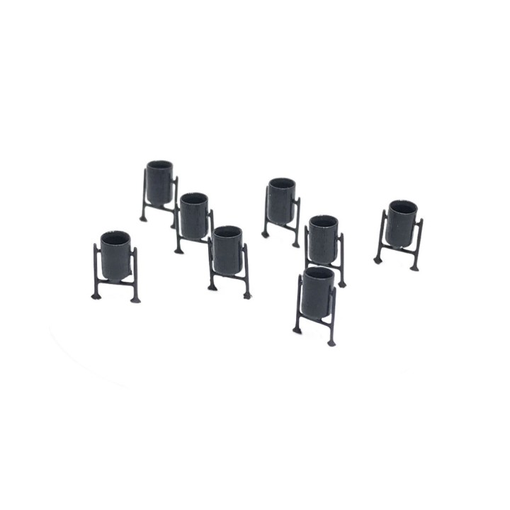 PAPELERAS METALICAS COLOR NEGRO N-TRAIN 211014 ESCALA N