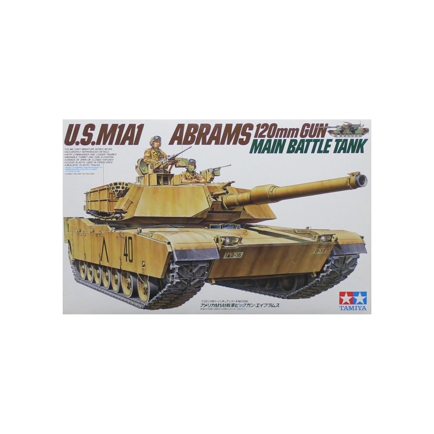 TANQUE M1A1 ABRAMS" US TAMIYA 35156 ESCALA 1/35"