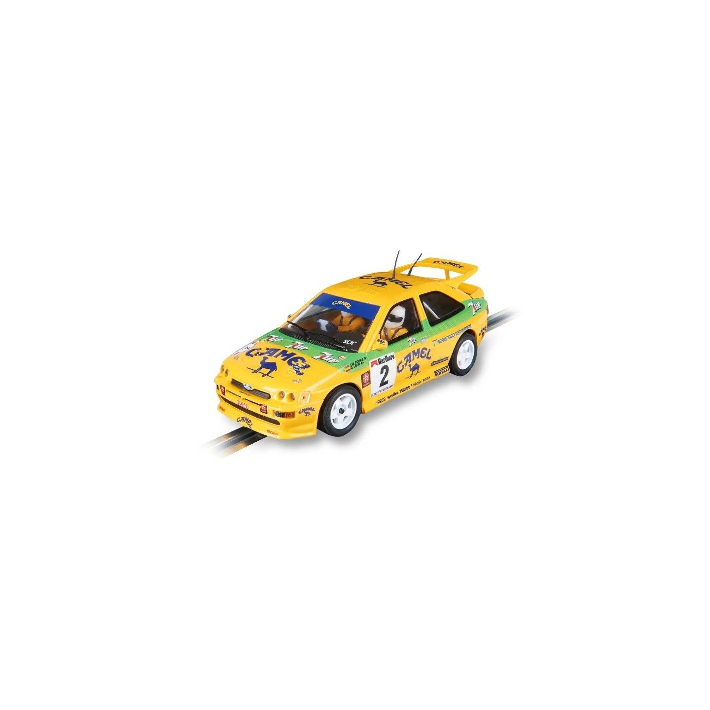 FORD ESCORT RS COSWORTH CAMEL CAMPEON DE RALLY MASPALOMAS '93" PONCE/LEON SCALEXTRIC U10609S300 ESCALA 1/32"