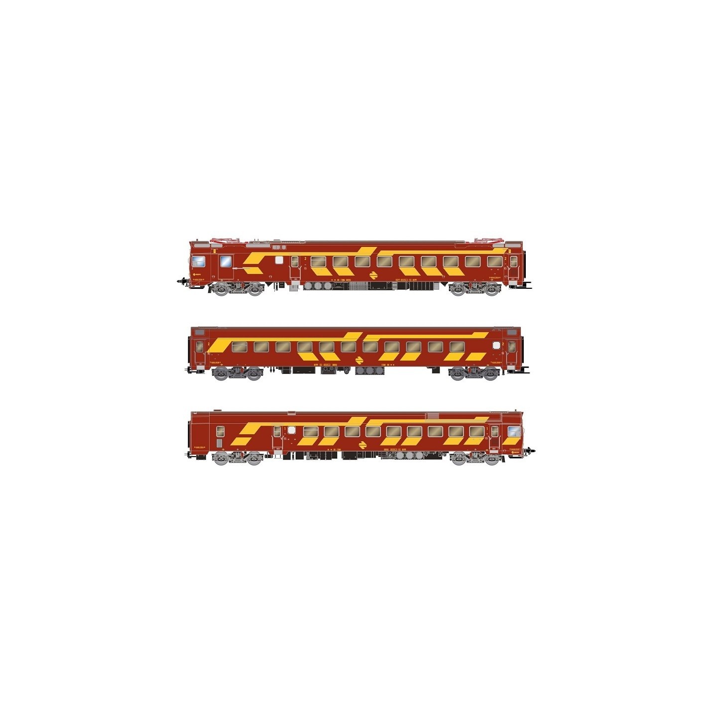 AUTOMOTOR ELECTRICO 444-004 RENFE DECORACION AMARILLO/ROJO ARNOLD HN2616 ESCALA N