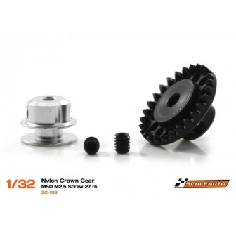 CORONA 27D NYLON EN LINEA PARA EJE DE 2,38mm SCALEAUTO SC1113R