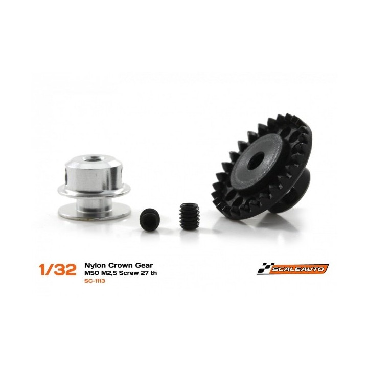 CORONA 27D NYLON EN LINEA PARA EJE DE 2,38mm SCALEAUTO SC1113R