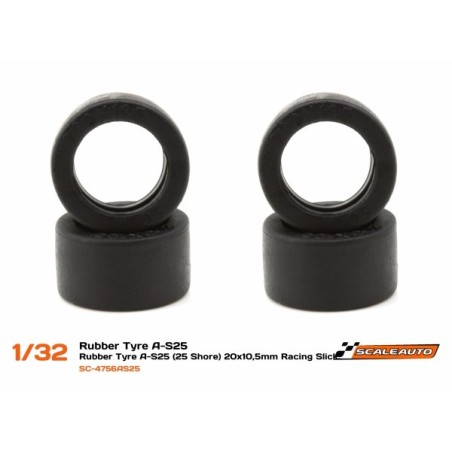 NEUMATICOS GOMA AS25 20x10,5mm SHORE 25x4 SCALEAUTO SC4756AS25