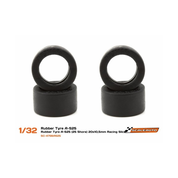 NEUMATICOS GOMA AS25 20x10,5mm SHORE 25x4 SCALEAUTO SC4756AS25