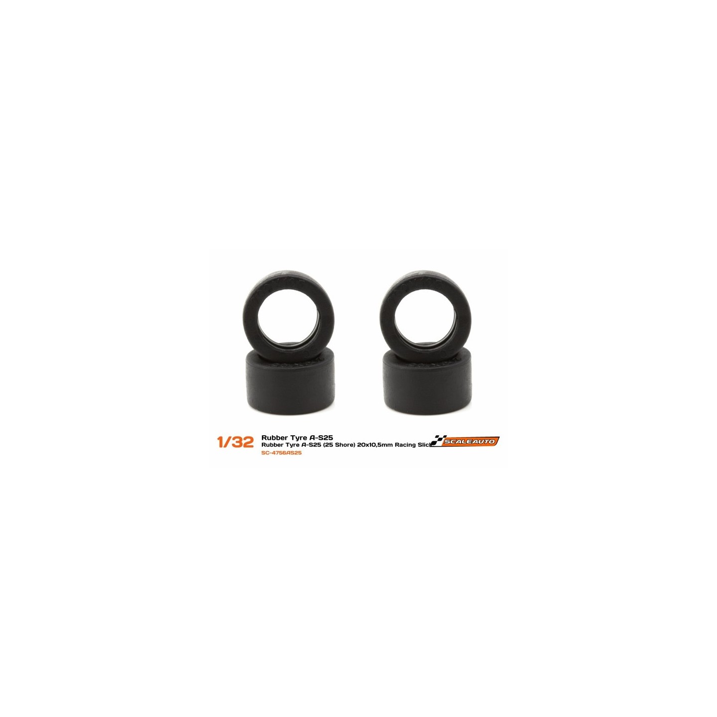 NEUMATICOS GOMA AS25 20x10,5mm SHORE 25x4 SCALEAUTO SC4756AS25