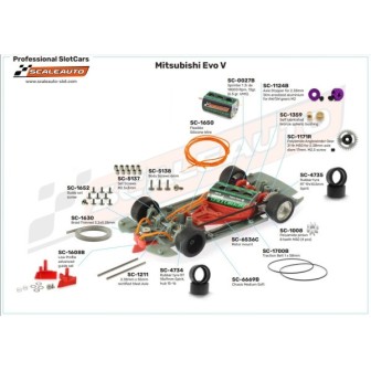 MITSUBISHI EVO VI CUP VERSION NEGRO R-VERSION AW SCALEAUTO SC6319C ESCALA 1/32