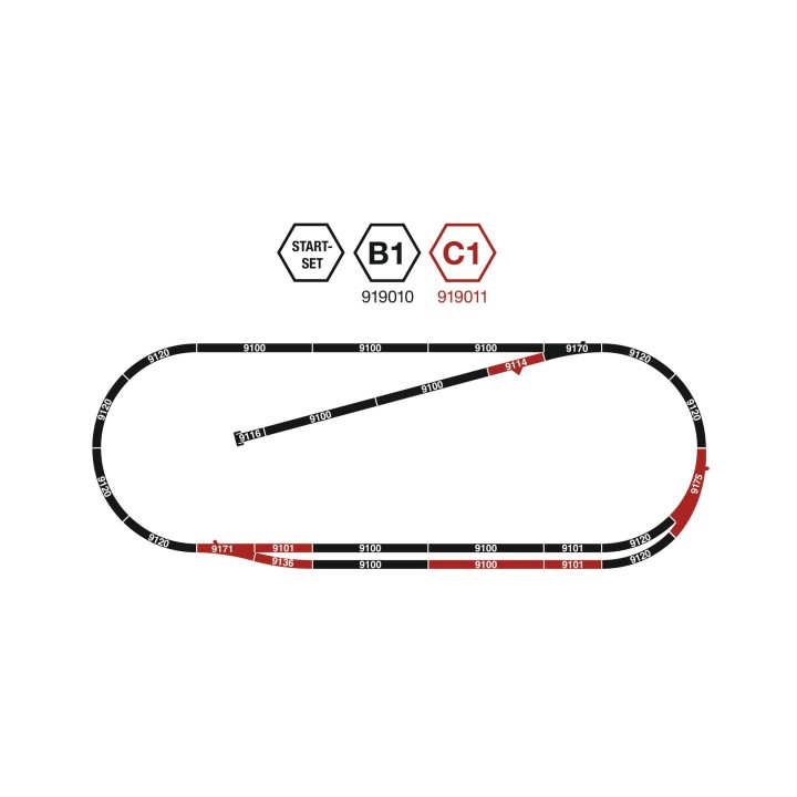SET VIAS AMPLIACION C1 FLEISCHMANN 919011 ESCALA N