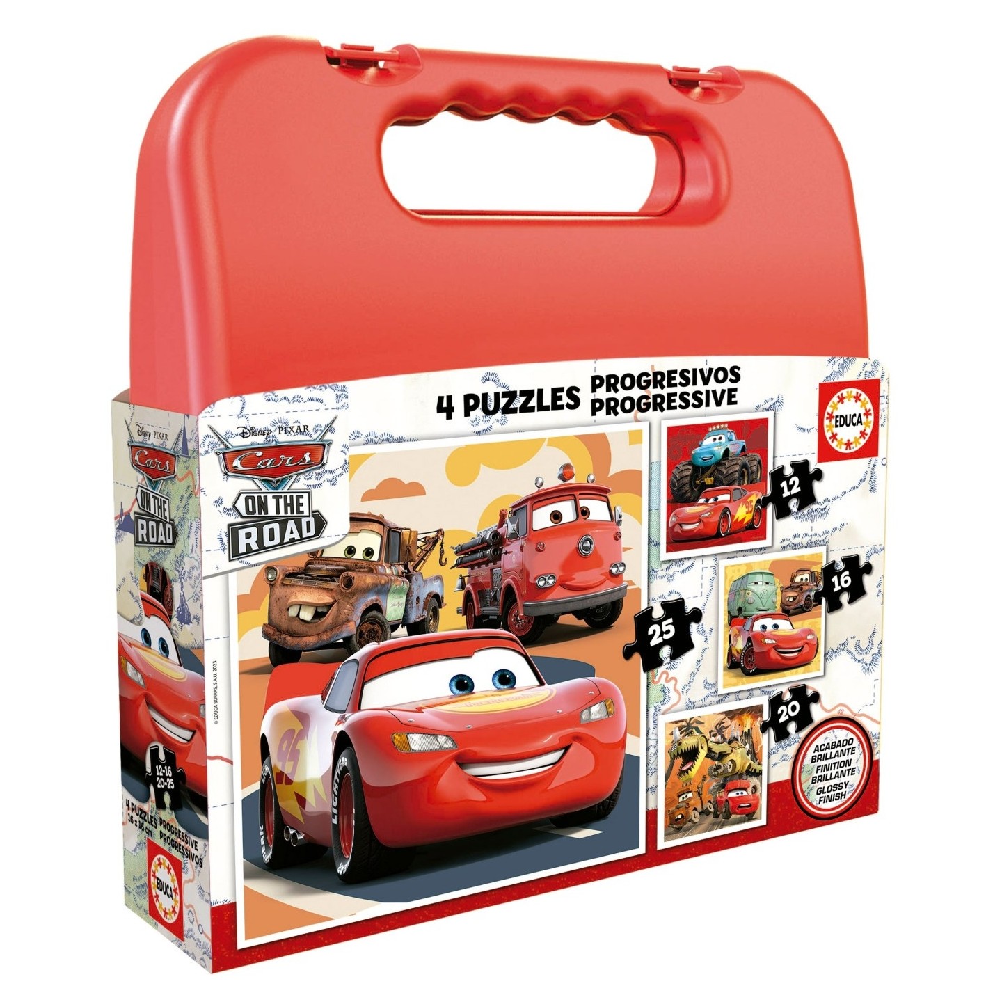 MALETA PUZZLES PROGRESIVOS CARS 12-16-20-25 EDUCA 19677