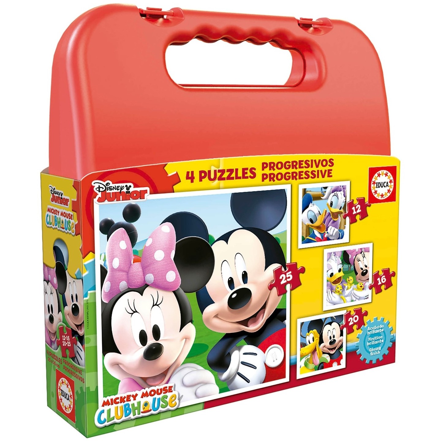 MALETA PUZZLES PROGRESIVOS MICKEY MOUSE 12-16-20-25 EDUCA 16505