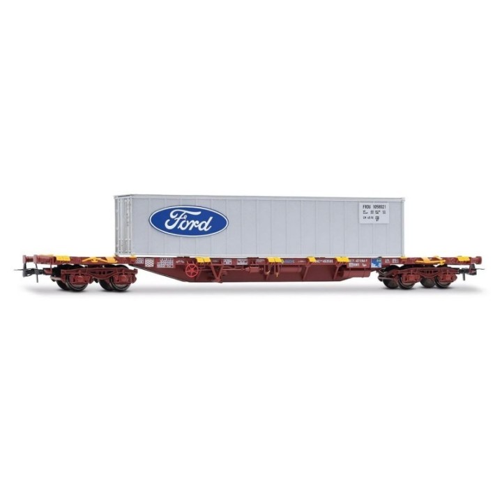 VAGÓN PORTACONTENEDORES RENFE MMC3 "FORD" H0 ELECTROTREN HE6102