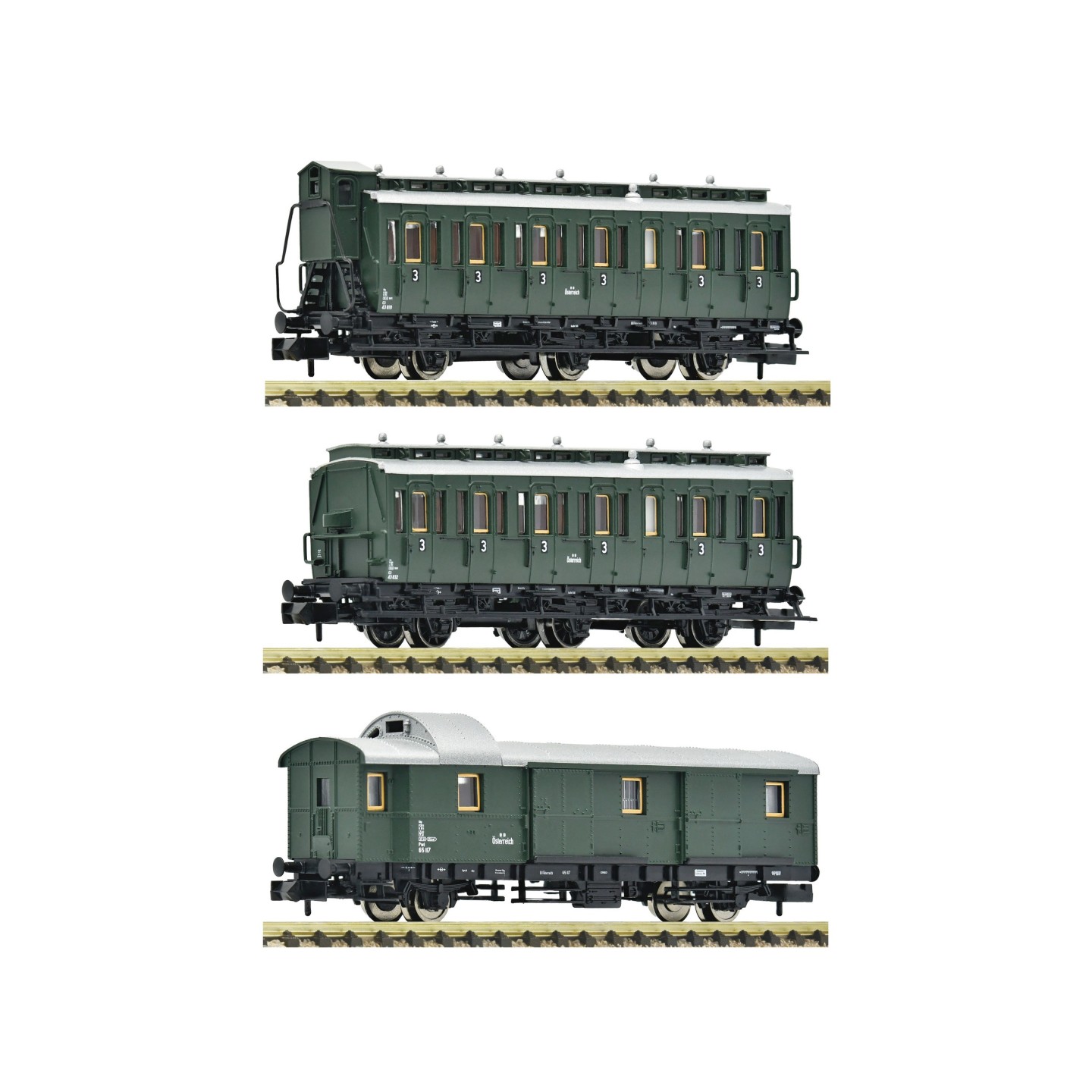 SET DE 3 COCHES DE PASAJEROS ÖBB ÉPOCA III ESCALA N FLEISCHMANN 6260055