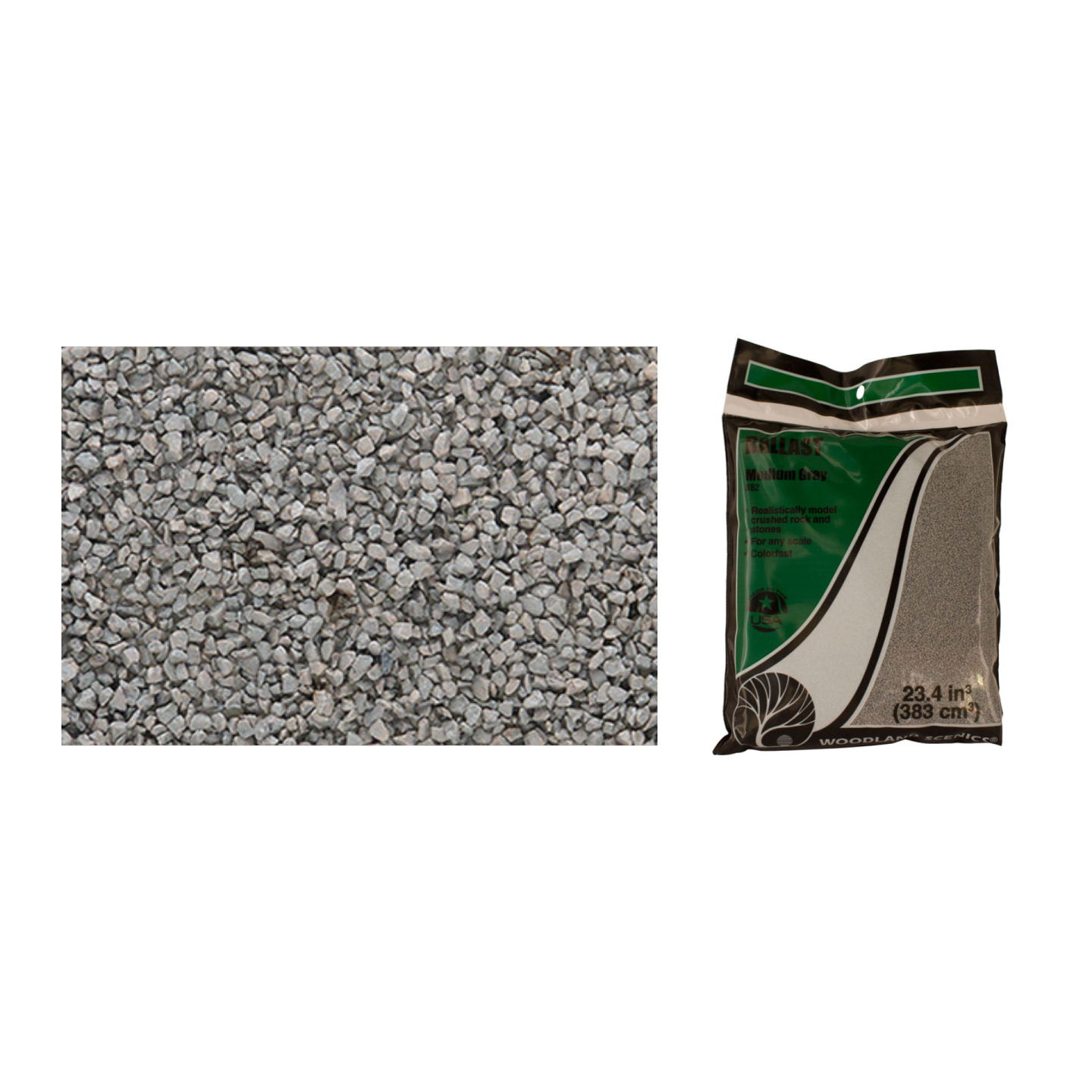 BALASTO O GRAVA FINA GRIS WOODLAND SCEENICS B75