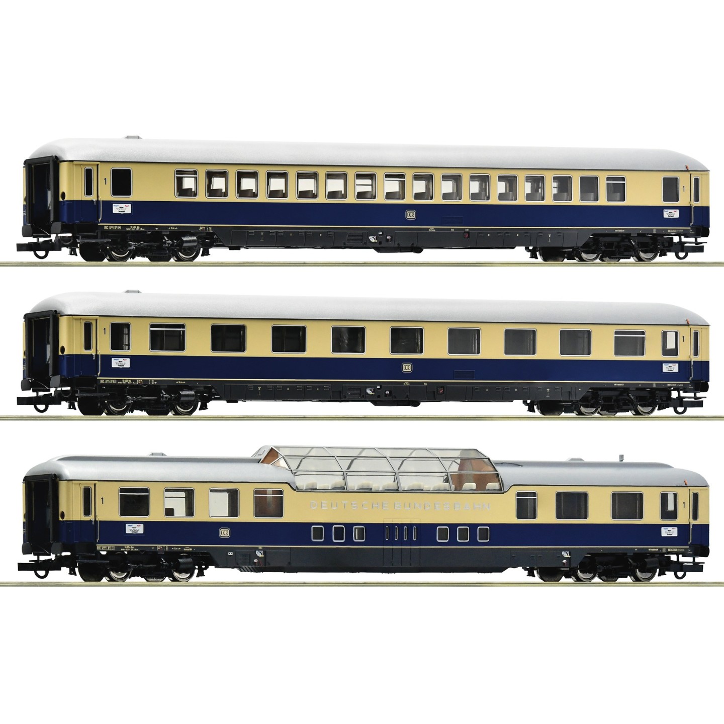 SET 3 COCHES TREN Rheinpfeil" DB ROCO 74048 ESCALA H0"