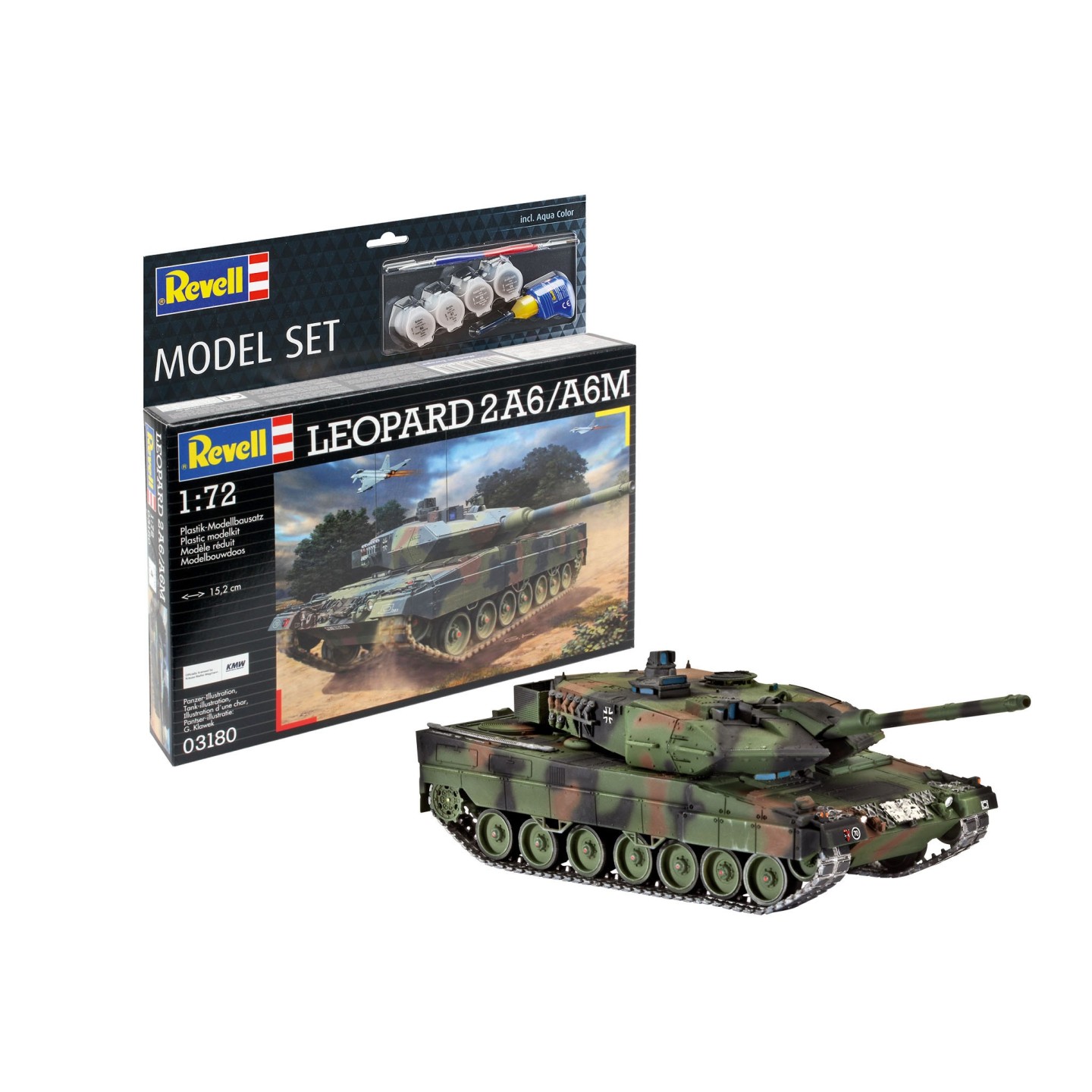 KIT CON PINTURAS LEOPARD 2A6/A6M REVELL 63180 ESCALA 1/72