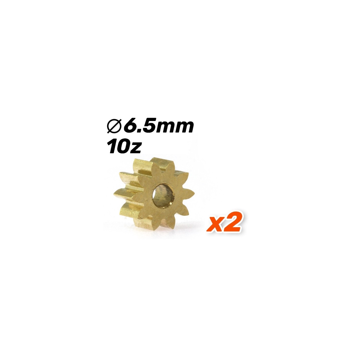 PIÑON 10D LATON 6,5mm PARA EJE DE 2mm SCALEAUTO SC1093A65