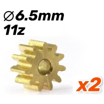 PIÑON 11D LATON 6,5mm PARA EJE DE 2mm SCALEAUTO SC1094A65
