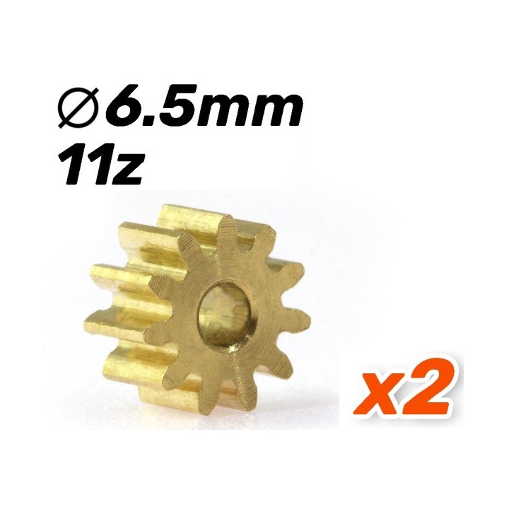 PIÑON 11D LATON 6,5mm PARA EJE DE 2mm SCALEAUTO SC1094A65