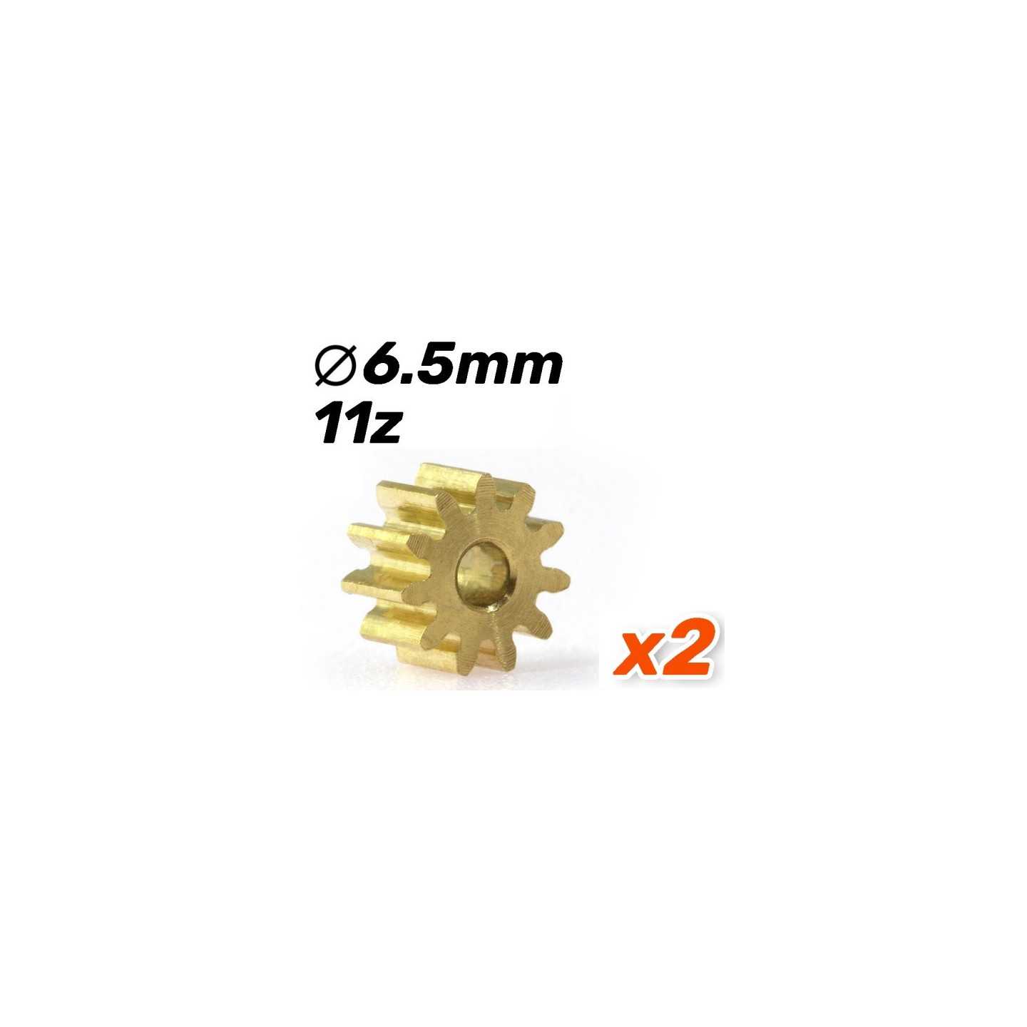 PIÑON 11D LATON 6,5mm PARA EJE DE 2mm SCALEAUTO SC1094A65