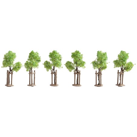 6 ARBOLES CON APOYO 40mm NOCH H0