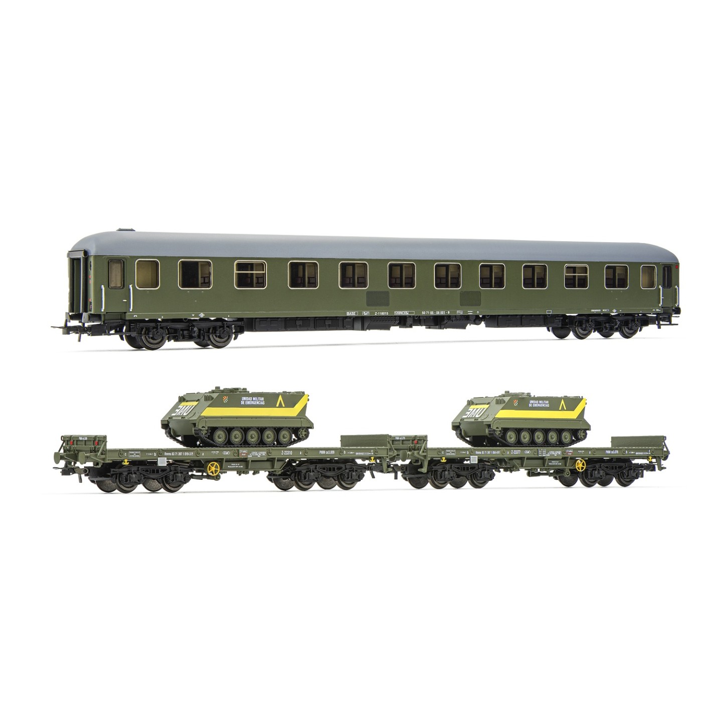 SET 3 VAGONES DEL EJERCITO ESPAÑOL ELECTROTREN HE4015 ESCALA H0
