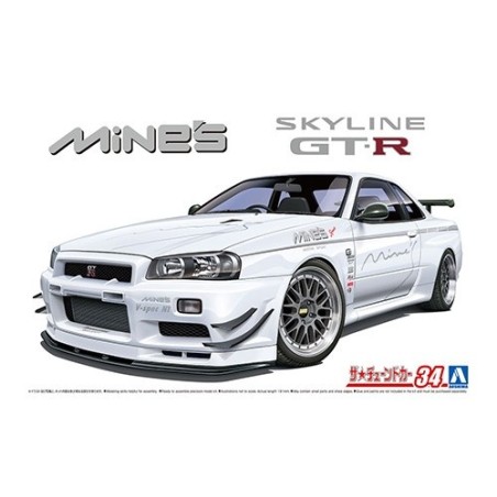 NISSAN SKYLINE GT-R BNR34 MINES AOSHIMA 1/24