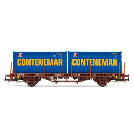 VAGON CON 2 CONTENEDORES CONTENEMAR" RENFE ELECTROTREN HE6032 ESCALA H0"