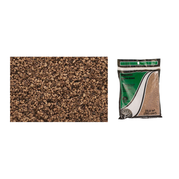 BALASTO O GRAVA GRUESA MARRÓN WOODLAND SCEENICS B86