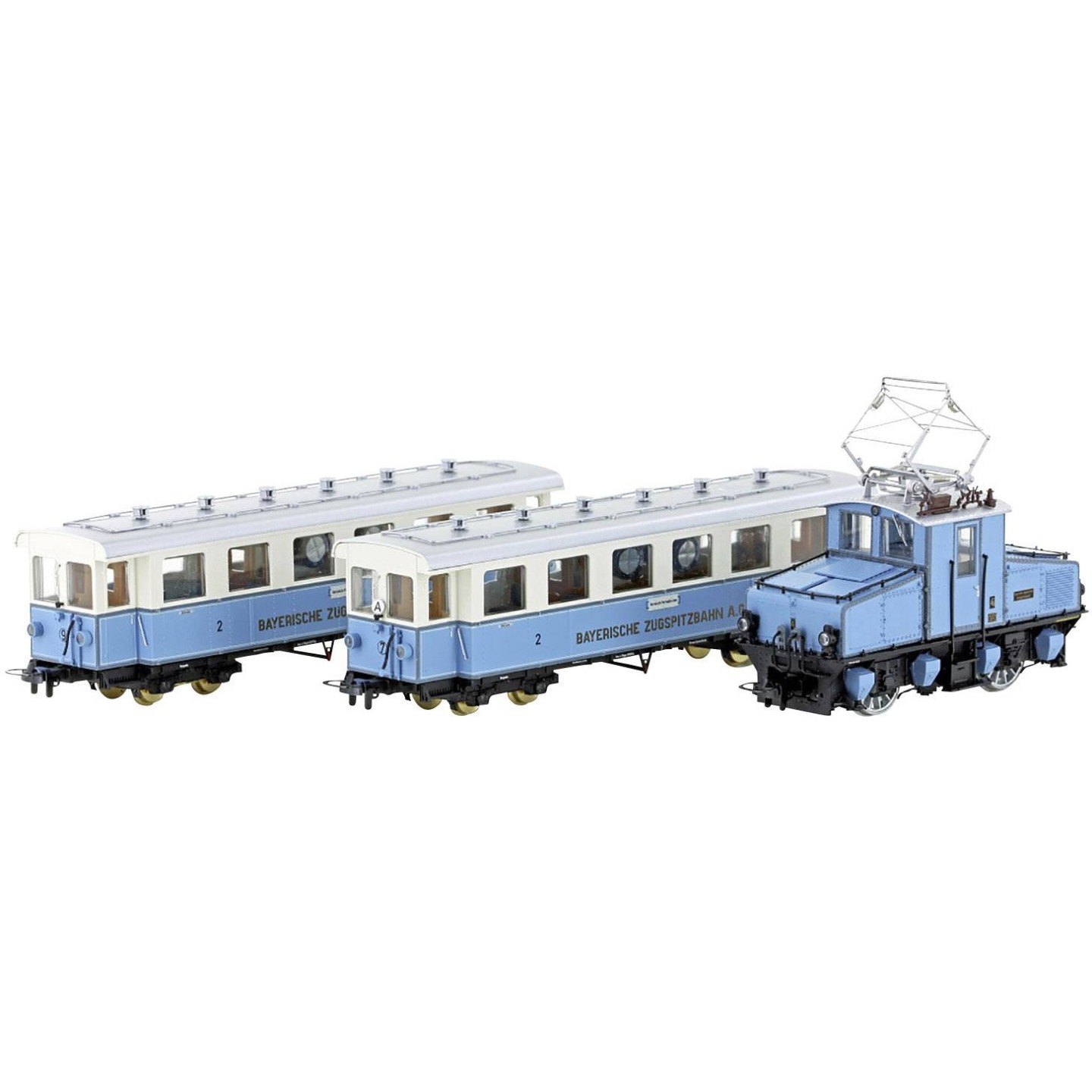 LOCOMOTORA BÁVARA CON 2 COCHES HOBBYTRAIN H0m