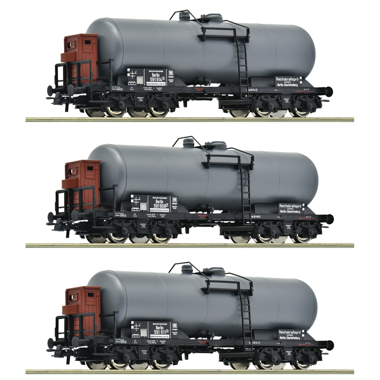 SET 3 VAGONES CISTERNA DRG" ROCO 6600062 ESCALA H0"
