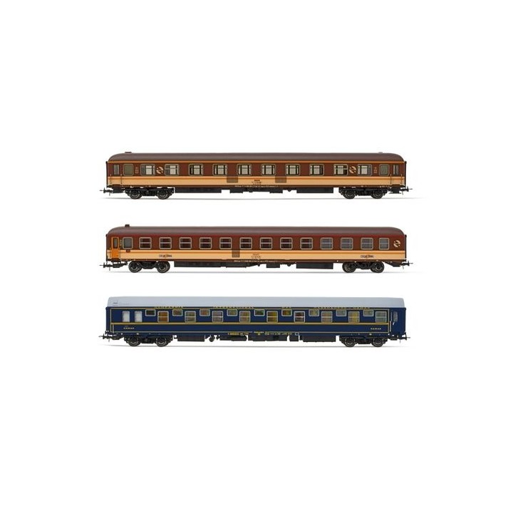 SET 3 COCHES MEDIA LUNA RENFE ELECTROTREN HE4016 ESCALA H0