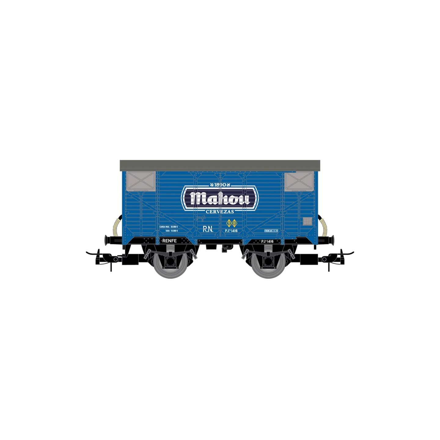 VAGON CERRADO MAHOU" R.N. ELECTROTREN HE6055 ESCALA H0"