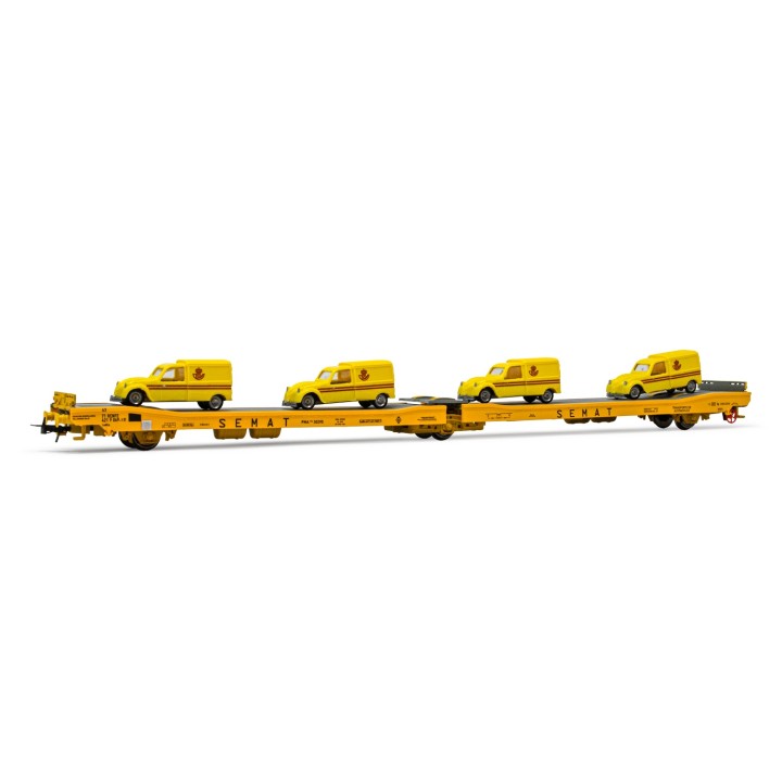 VAGON SEMAT PORTACOCHES \"CORREOS\" 2CV ELECTROTREN HE6035 ESCALA H0