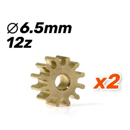 PIÑON 12D LATON 6,5mm PARA EJE DE 2mm SCALEAUTO SC1095A65