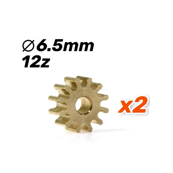 PIÑON 12D LATON 6,5mm PARA EJE DE 2mm SCALEAUTO SC1095A65