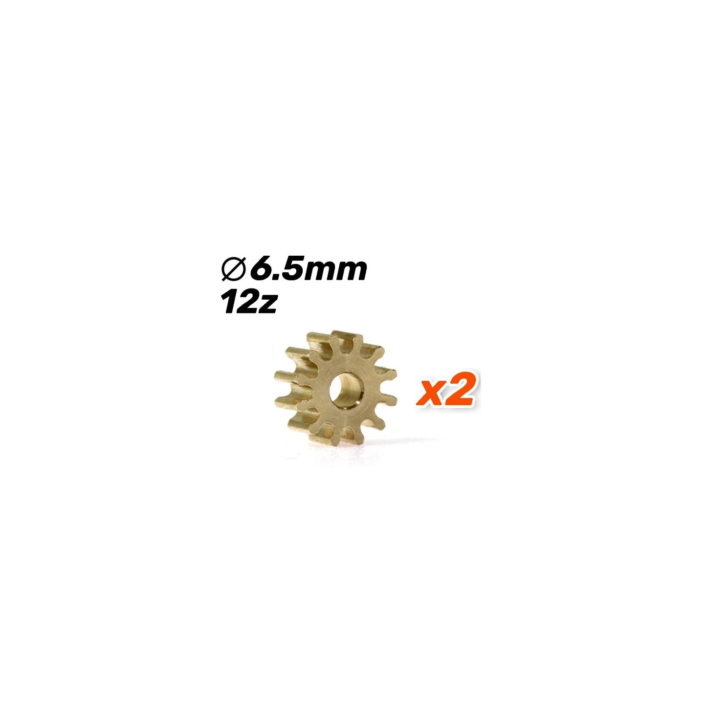 PIÑON 12D LATON 6,5mm PARA EJE DE 2mm SCALEAUTO SC1095A65