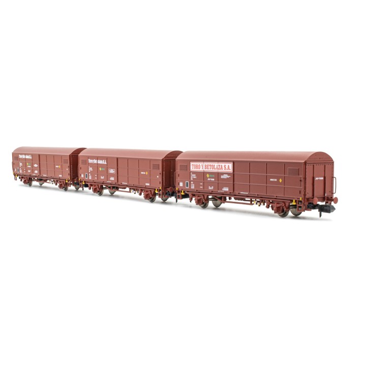 SET 3 VAGONES CERRADOS JDP RENFE TORO Y BETOLAZA" HN6528 ESCALA N"