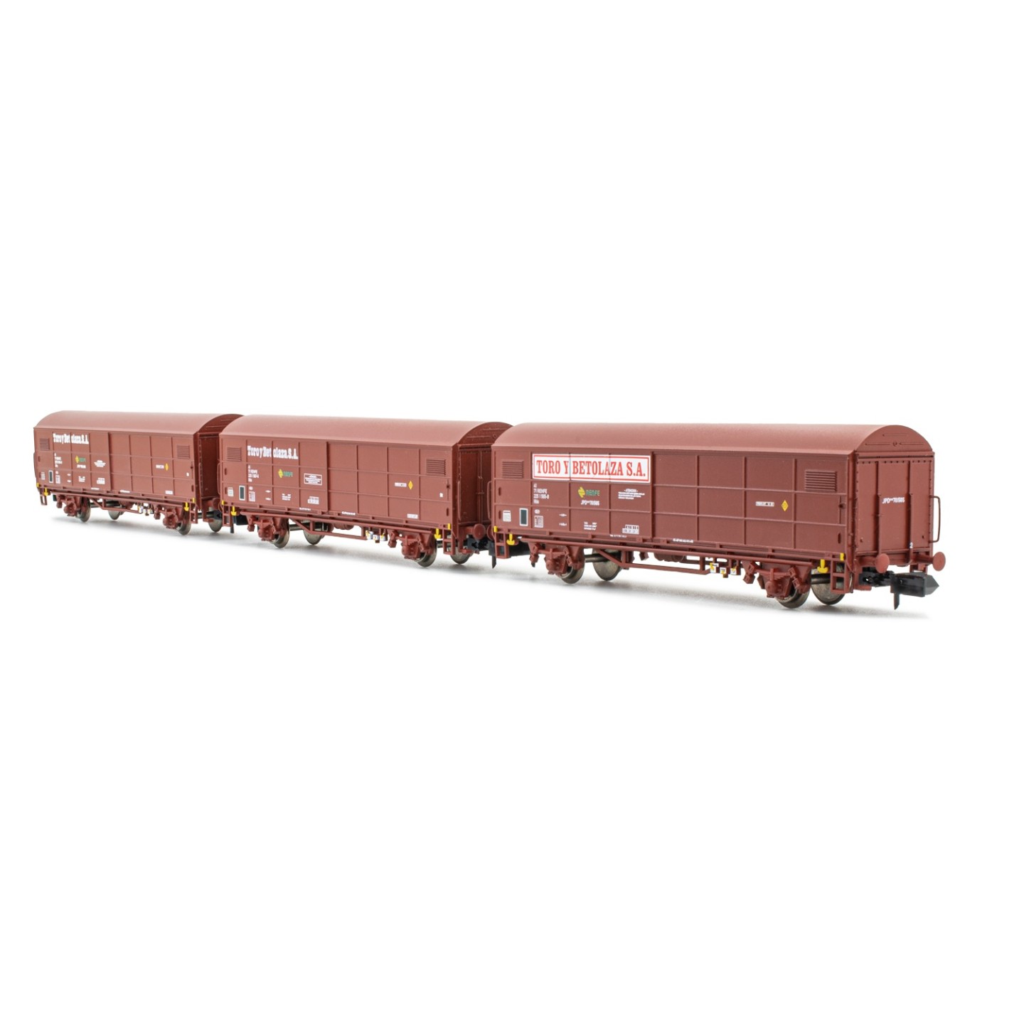 SET 3 VAGONES CERRADOS JDP RENFE TORO Y BETOLAZA" HN6528 ESCALA N"