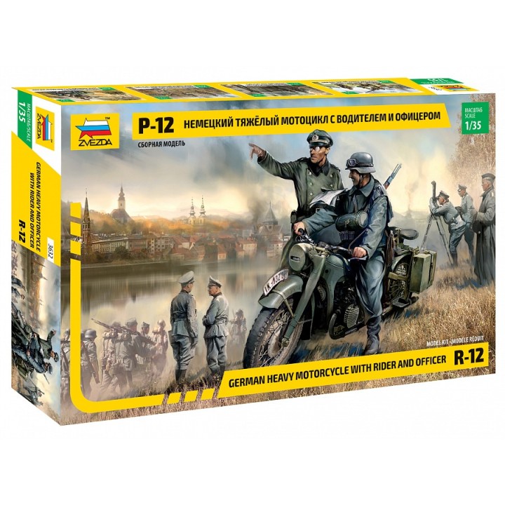 MOTOCICLETA ALEMANA R-12 ZVEZDA 3632 ESCALA 1/35