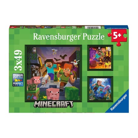 PUZZLE MINECRAFT BIOMES 3X49 RAVENSBURGUER 56217