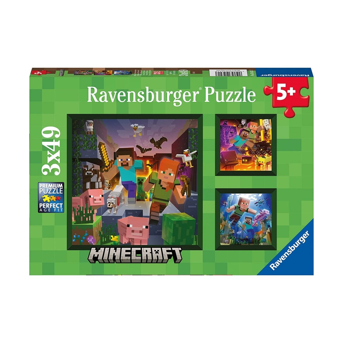 PUZZLE MINECRAFT BIOMES 3X49 RAVENSBURGUER 56217