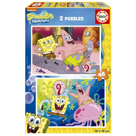 PUZZLES BOB ESPONJA 2X48 EDUCA 19388