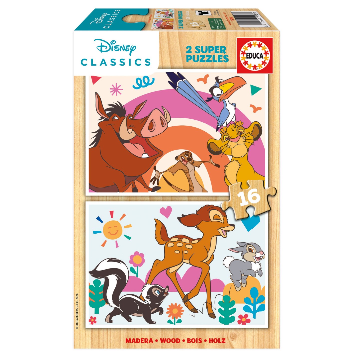 PUZZLE DISNEY ANIMALS 2X16 EDUCA 19981