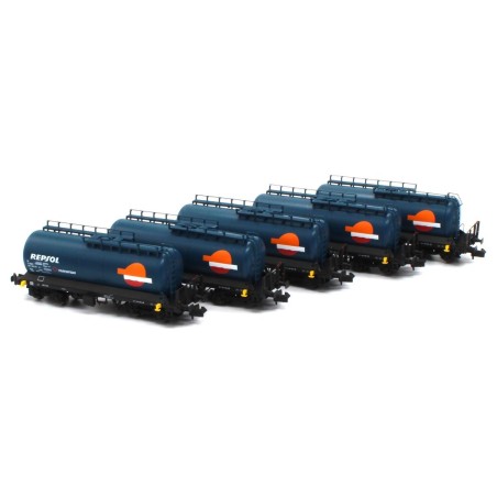 SET 5 VAGONES CISTERNA REPSOL MFTRAIN N71020 ESCALA N