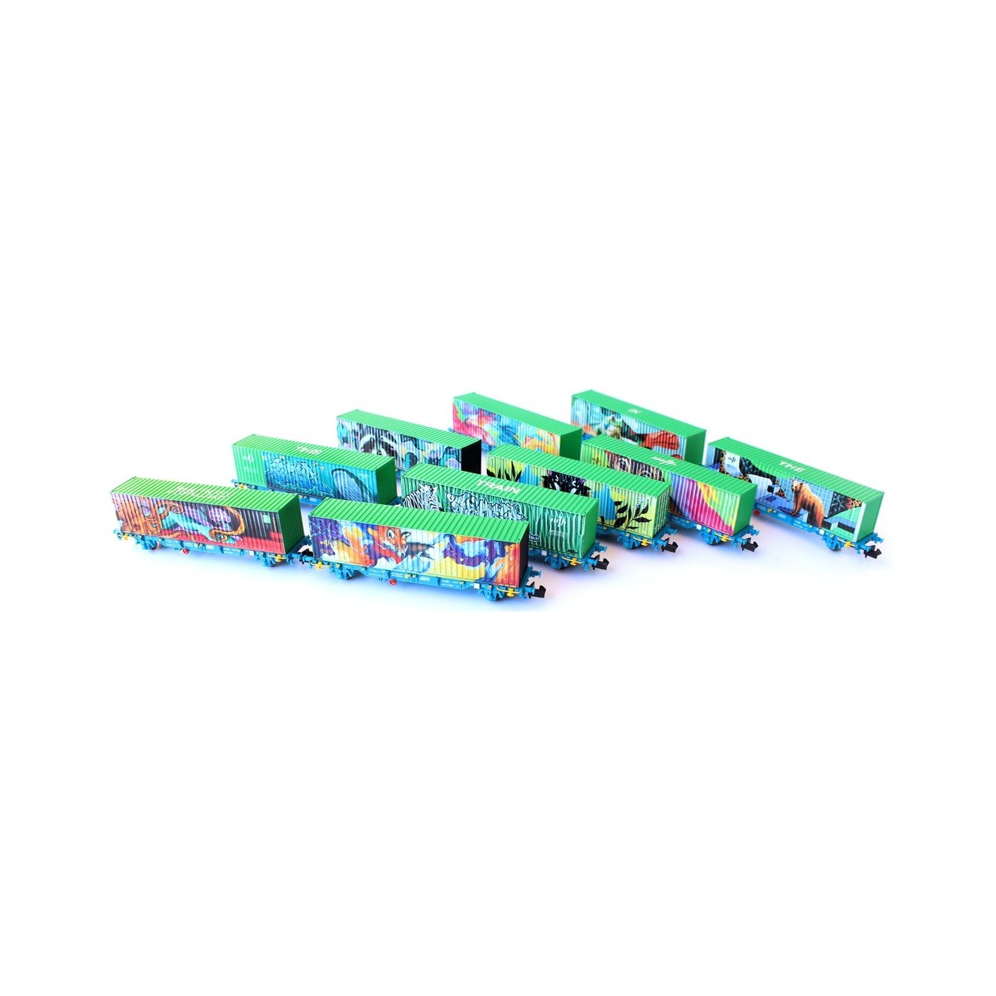 SET 10 PORTACONTENEDORES TREN DE NOE" MFTRAIN N71012 ESCALA N"
